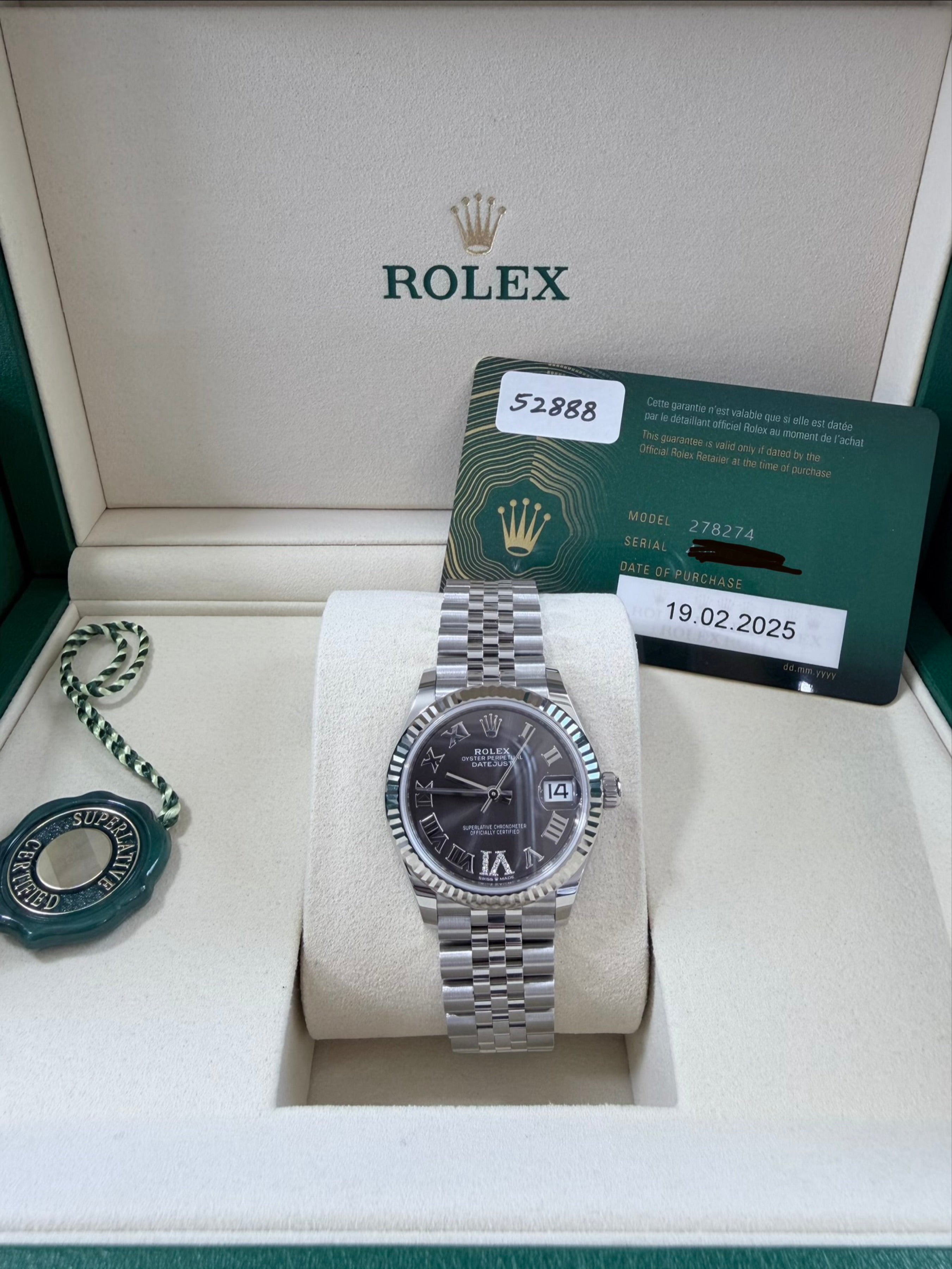 Rolex Datejust 31 Rhodium Dial