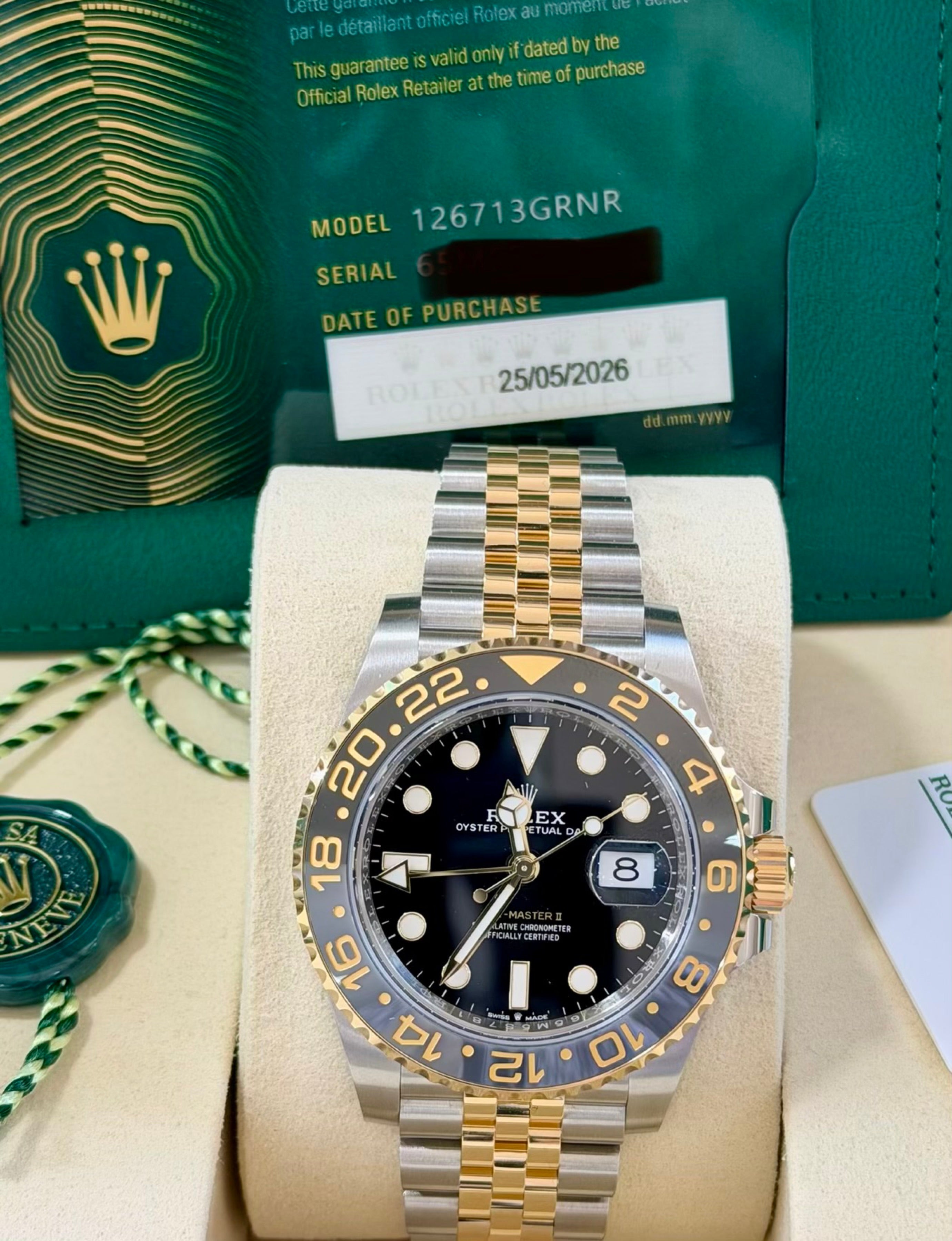 2026 Rolex GMT-Master II 126713GRNR "Zombie" Black Dial – New | Full Set
