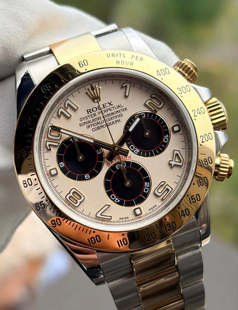 Rolex Cosmograph Daytona 116523 White Racing Dial Two-Tone – Pre-Owned