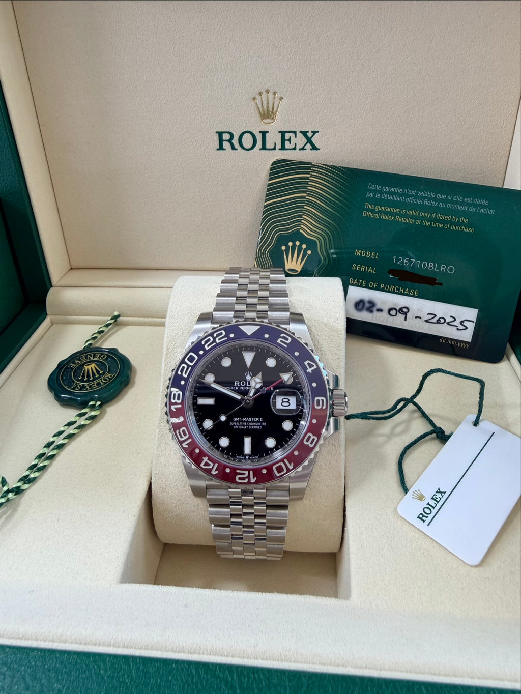 2025 Rolex GMT-Master II "Pepsi" 126710BLRO Jubilee – New | Full Set