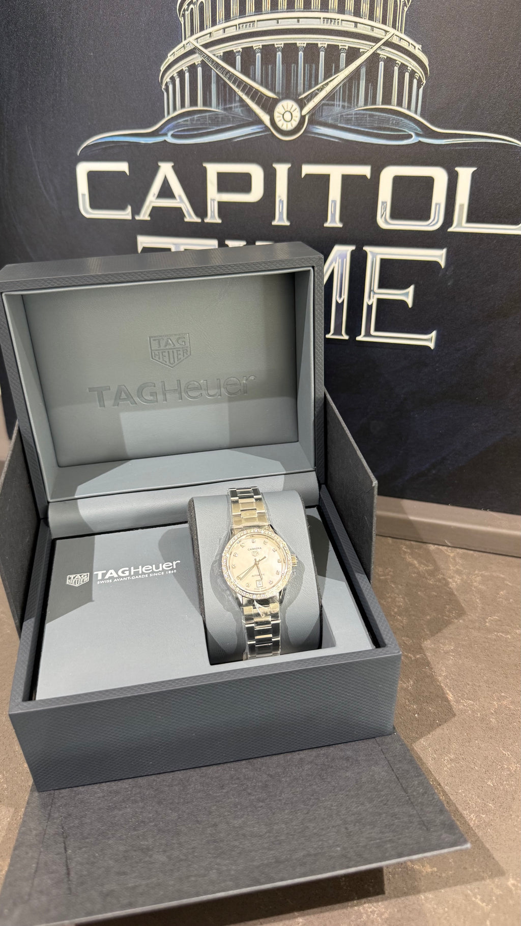 Tag Carrera Date MOP 29mm Diamonds