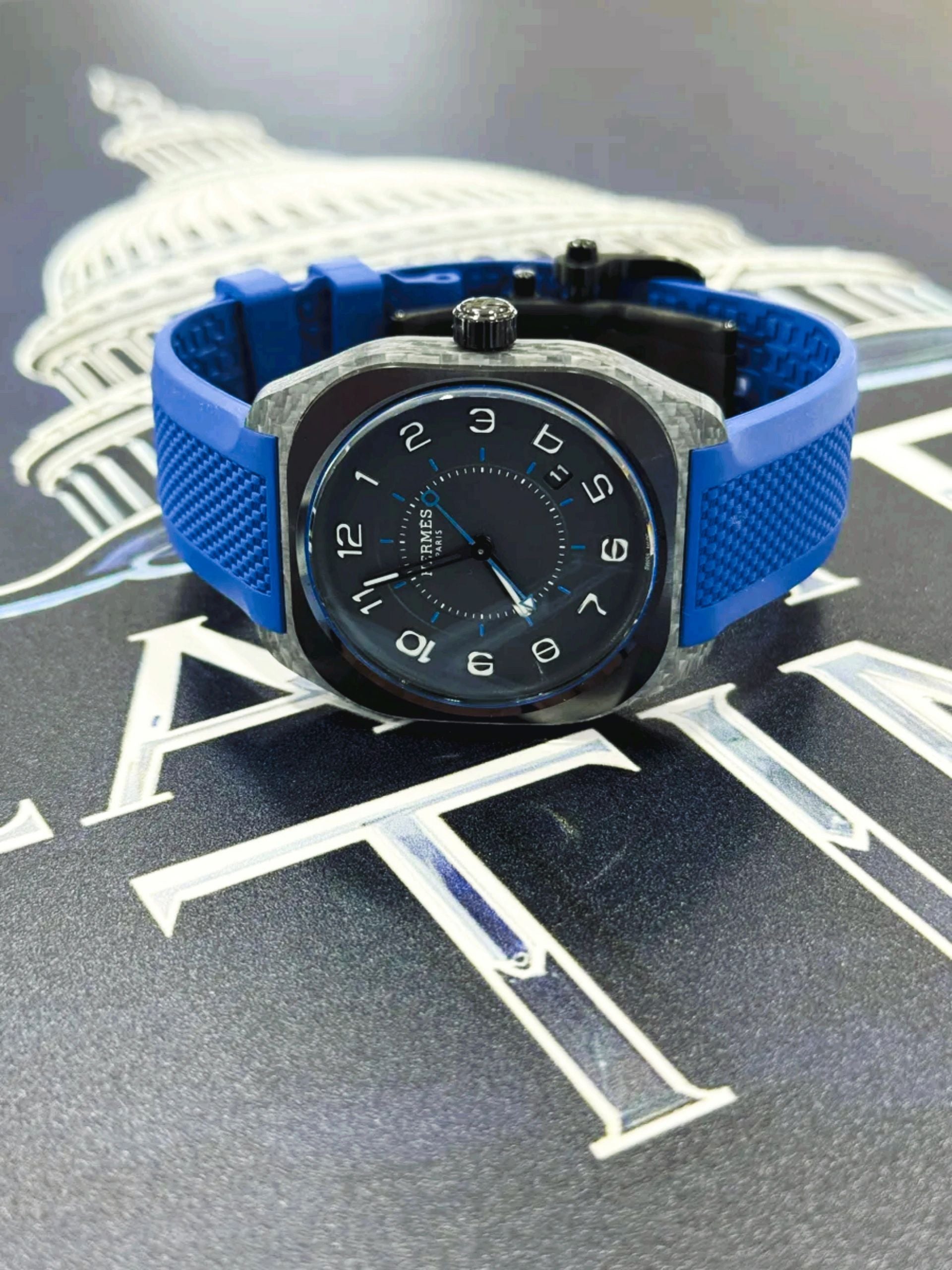 SOLD!!! Hermès H08 42mm Blue Dial - NEW Complete