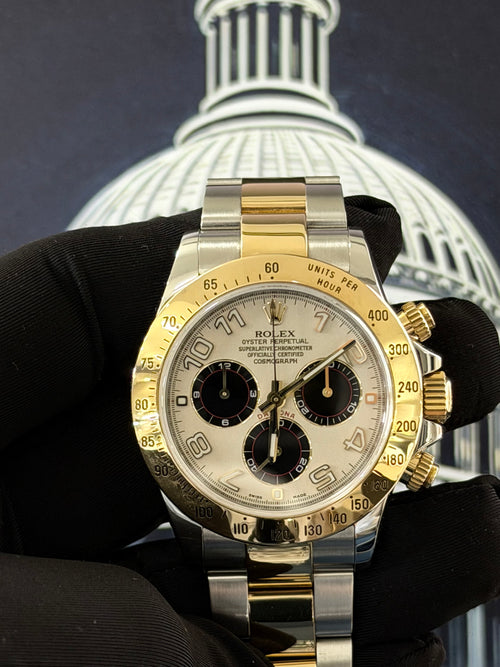 Rolex Cosmograph Daytona 116523 White Racing Dial Two-Tone – Pre-Owned