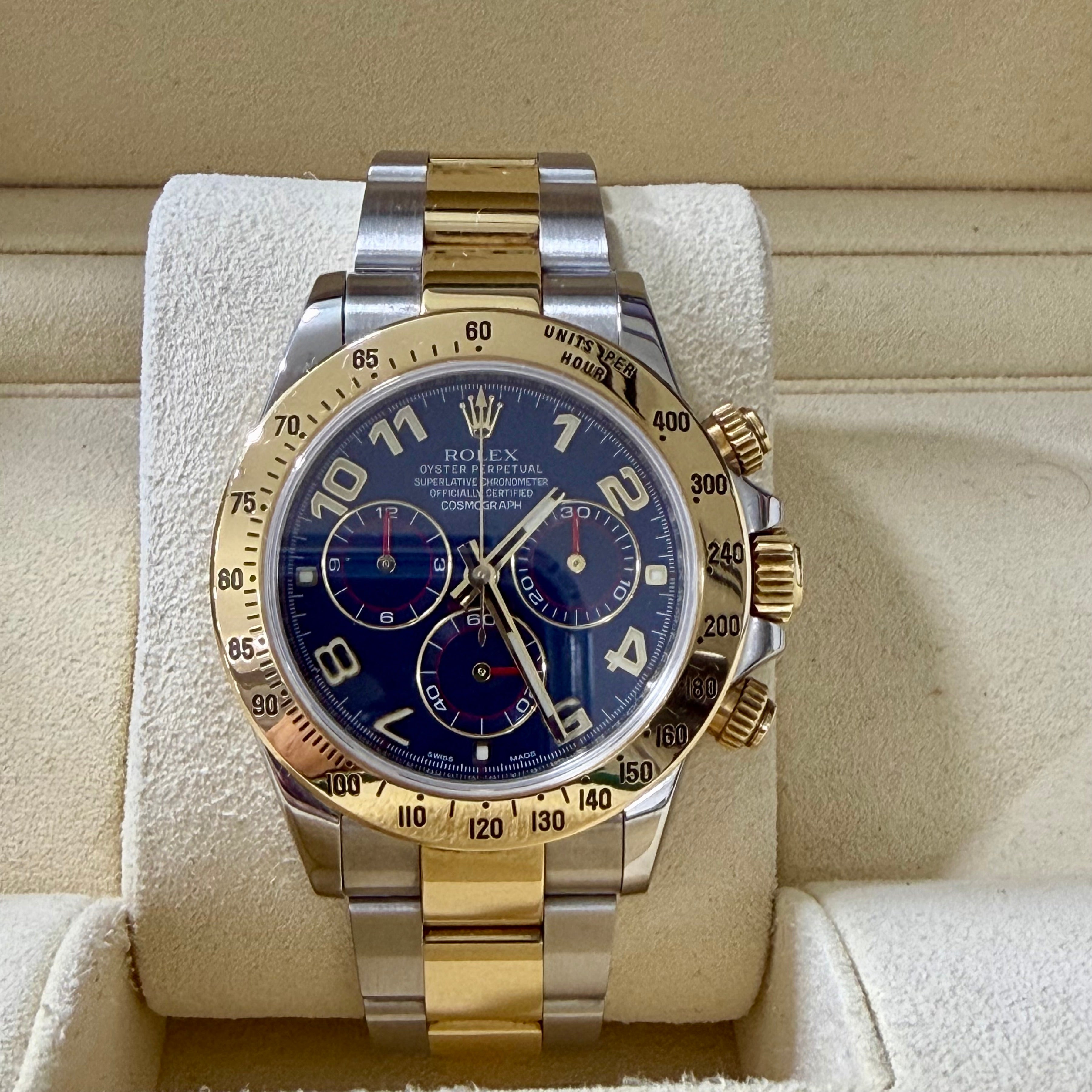 2016 Rolex Cosmograph Daytona 116523 Blue Dial – Mint | Box & Card